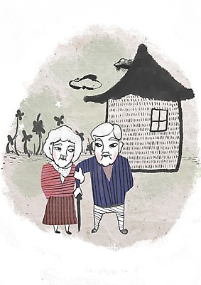 PSD 구름 라이프스타일 부부 여자 할아버지 노년 남자 꽃 할머니 일러스트 지팡이 주택 사람 두명 건물 라이프 세로 실버라이프 노후 팔짱 노부부 실버 한지 노인만 성인만 국내일러스트 자연요소 식물 건축물 커플 종이 모션 성인 생활 파일형식