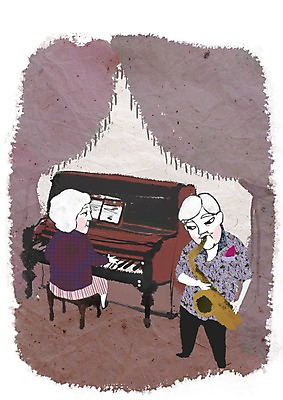 PSD 라이프스타일 부부 여자 할아버지 노년 남자 할머니 악기 연주 일러스트 실내 사람 취미 두명 라이프 세로 실버라이프 노후 노부부 커튼 건반 피아노 건반악기 실버 색소폰 한지 노인만 성인만 국내일러스트 커플 종이 음악 성인 내부 생활 목관악기 파일형식