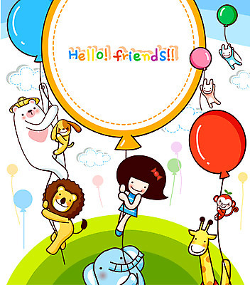 EPS 주간 동물 구름 여자 초등학생 어린이 점선 여행 일러스트 곰 상상 코끼리 프레임 한명 사람 소녀 이벤트 야외 친구 공백 비행 원숭이 토끼 개 강아지 사자 기린 풍선 여자만 여자한명만 어린이만 소녀만 소녀한명만 국내일러스트 자연요소 1 학생 선 포유류 관계 반려동물 파일형식 벡터