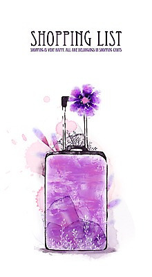 PSD 라이프스타일 잡화 꽃 백그라운드 가방 일러스트 페인터 수채화 사람없음 라이프 장식 쇼핑 캐리어 여행가방 수제그림 쇼핑리스트 아이템 쇼핑아이템 위시리스트 국내일러스트 식물 페인팅 생활 파일형식