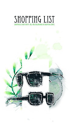 PSD 라이프스타일 잡화 백그라운드 잎 일러스트 페인터 수채화 사람없음 라이프 쇼핑 선글라스 풀잎 수제그림 쇼핑리스트 아이템 쇼핑아이템 위시리스트 국내일러스트 식물 안경 페인팅 생활 풀_식물 파일형식