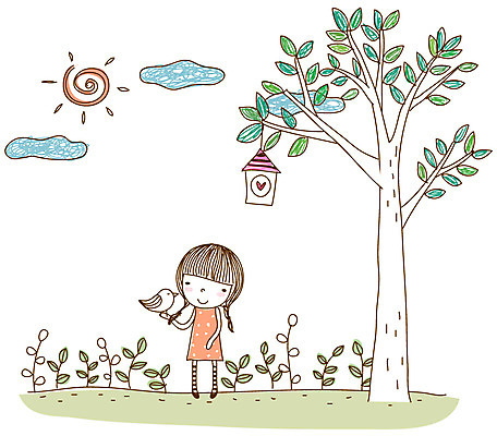 EPS 주간 나무 식물 구름 라이프스타일 여자 일러스트 청소년 조류 한명 사람 야외 라이프 10대 태양 우체통 풀 새장 여자만 여자한명만 십대만 십대여자만 십대여자한명만 국내일러스트 자연요소 동물 1 생활 케이지 파일형식 벡터