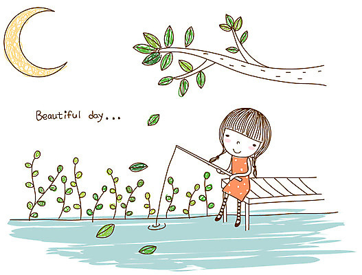 EPS 나무 식물 라이프스타일 여자 호수 일러스트 청소년 낚시 나뭇잎 한명 사람 야외 라이프 10대 물 강 달 나뭇가지 풀 낚싯대 야간 여자만 여자한명만 십대만 십대여자만 십대여자한명만 국내일러스트 자연요소 1 잎 레저 생활 낚시용품 파일형식 벡터