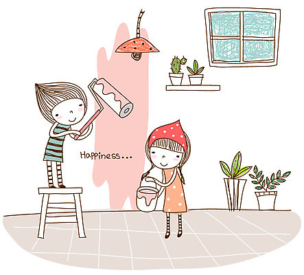 EPS 라이프스타일 커플 여자 남자 화분 의자 일러스트 창문 전등 조명 실내 두건 사랑 사람 소년 두명 라이프 10대 페인트 방 색칠 칠 페인트칠 서랍장 롤러 페인트롤러 십대만 국내일러스트 감정 어린이 가구 관계 청소년 페인팅 내부 생활 파일형식 벡터