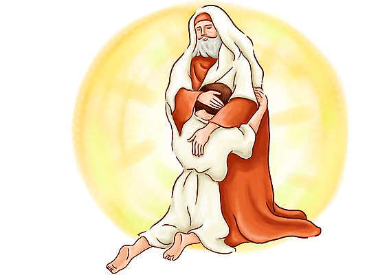 PSD 남자 기독교 종교 아들 일러스트 포옹 사랑 사람 두명 부모 성경 자녀 예수 아빠 성경이야기 후광 용서 돌아온탕자 신약성서 탕자 회개 남자만 신약_종교 국내일러스트 감정 컨셉 종교용품 가족 안기 이야기 빛 신_종교 파일형식