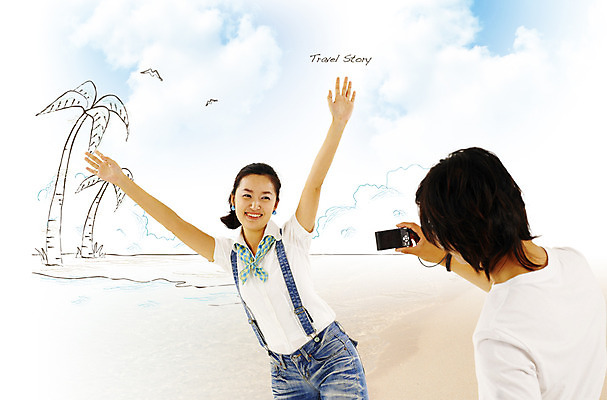 주간 PSD 나무 식물 구름 편집이미지 커플 여자 남자 바다 여행 포즈 갈매기 하늘 휴가 서기 사람 상반신 해변 야외 두명 뒷모습 모래사장 야자수 카메라 사진촬영 디지털카메라 이미지편집 자연요소 뷰포인트 관계 모션 조류 전자제품 촬영 파일형식