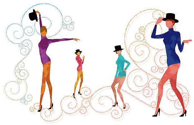 EPS 직업 모자 여자 포스터 문화 예술 무늬 패턴 일러스트 문화예술 사람 여러명 공연 댄서 춤 퍼포먼스 재즈 재즈댄스 여자만 국내일러스트 잡화 음악 다수 이벤트 파일형식 벡터