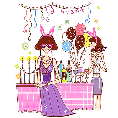 EPS 문자 라이프스타일 알파벳 영어 드레스 원피스 여자 와인잔 일러스트 초 촛불 탁자 가면 서기 들기 사람 이벤트 두명 파티 와인 와인병 촛대 풍선 가면무도회 여자만 국내일러스트 옷 가구 술잔 모션 병_용기 주류 생활 무도회 파일형식 벡터