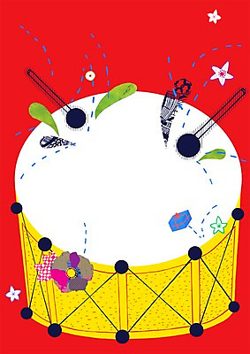 PSD 꽃 점선 악기 음악 백그라운드 꽃무늬 일러스트 상상 타악기 안내 프레임 선물 이벤트 사람없음 선물상자 상자 공백 알림 북 콜라주 북채 작은북 국내일러스트 식물 선 무늬 문화예술 파일형식