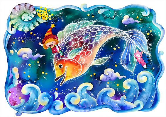 PSD 동물 구름 캐릭터 모자 여자 별 물결 초등학생 어린이 파도 백그라운드 일러스트 상상 밤하늘 하늘 프레임 어류 틀 한명 사람 소녀 야외 가로 판타지 별자리 운세 소라 테두리 별자리캐릭터 여우 은하수 물고기자리 물결무늬 사막여우 여자만 여자한명만 어린이만 소녀만 소녀한명만 국내일러스트 일러캐릭터 자연요소 1 학생 잡화 바다 무늬 포유류 자연 어패류 수중동물 야간 파일형식