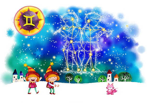 PSD 나무 식물 동물 모자 기호 여자 별 어린이 선 백그라운드 일러스트 밤하늘 하늘 주택 사람 소녀 야외 두명 건물 가로 별자리 운세 쌍둥이 여우 점성술 은하수 쌍둥이자리 사막여우 별자리기호 여자만 어린이만 소녀만 국내일러스트 자연요소 문자 건축물 잡화 포유류 가족 자연 야간 파일형식