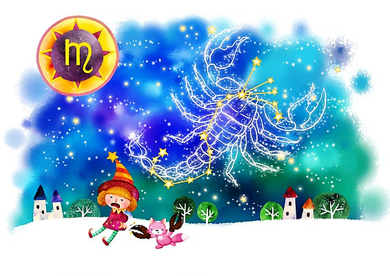 PSD 나무 식물 동물 모자 기호 여자 별 초등학생 어린이 선 백그라운드 일러스트 밤하늘 하늘 주택 집게 한명 사람 소녀 야외 건물 가로 별자리 운세 무서움 전갈 공포 여우 점성술 은하수 전갈자리 사막여우 별자리기호 여자만 여자한명만 어린이만 소녀만 소녀한명만 국내일러스트 자연요소 문자 1 학생 건축물 잡화 감정 절지류 포유류 자연 야간 파일형식