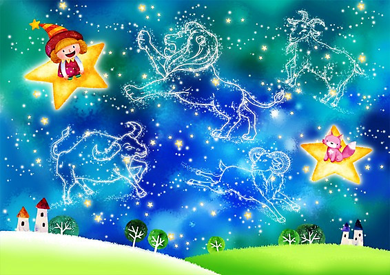 PSD 나무 식물 동물 모자 여자 별 초등학생 어린이 백그라운드 일러스트 상상 밤하늘 하늘 염소 주택 한명 사람 소녀 야외 건물 가로 판타지 별자리 운세 양 사자 언덕 황소 여우 양자리 은하수 사자자리 염소자리 황소자리 사막여우 여자만 여자한명만 어린이만 소녀만 소녀한명만 국내일러스트 자연요소 1 학생 건축물 잡화 포유류 자연 소 야간 파일형식