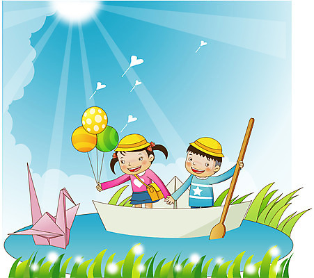 구름 라이프스타일 여자 어린이교육 교육 남자 별 어린이 가방 일러스트 상상 하늘 사람 소녀 소년 두명 라이프 생활 태양 유치원 유치원생 하트 풀 노 종이접기 종이배 풍선 종이학 유치원모자 어린이만 국내일러스트 자연요소 모양 식물 모자_잡화 잡화 종이 접기 선박