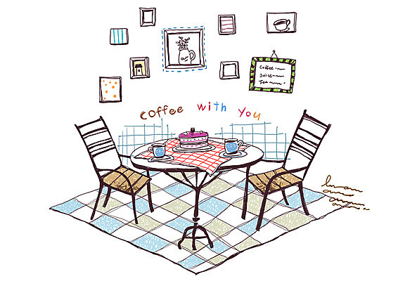 PSD 문자 알파벳 영어 커피 음식 액자 백그라운드 의자 라인일러스트 일러스트 탁자 실내 사람없음 케이크 카페 식탁보 차 커피잔 찻잔 라인아트 격자 상업시설 국내일러스트 음료 선 가구 무늬 디저트 잔 내부 상점 시설 상업 파일형식