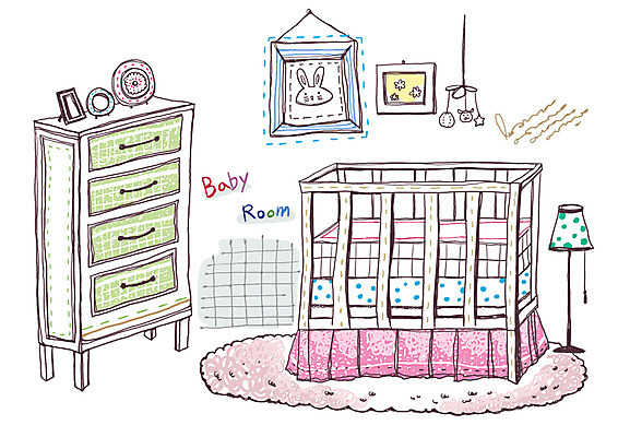 PSD 문자 알파벳 영어 가구 액자 백그라운드 라인일러스트 일러스트 조명 실내 사람없음 카펫 방 아기용품 침대 스탠드 라인아트 서랍장 모빌 아기침대 국내일러스트 선 생활용품 내부 오브젝트 파일형식