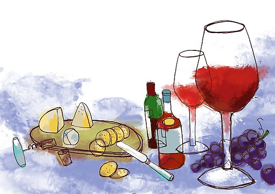 PSD 음식 와인잔 과일 라인일러스트 일러스트 포도 치즈 주류 쟁반 요리 사람없음 크래커 와인 나이프 코르크 병따개 국내일러스트 식기 음료 술잔 유제품 쿠키 칼 파일형식