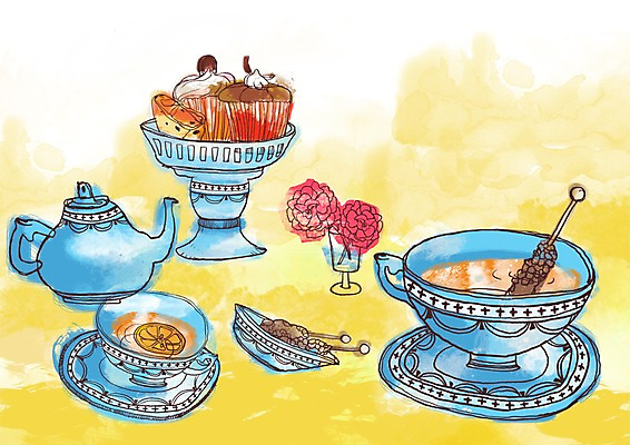 PSD 꽃 음식 라인일러스트 일러스트 티타임 요리 사람없음 장식 쿠키 차 찻잔 미니케이크 국내일러스트 식물 음료 휴식 디저트 잔 케이크 파일형식