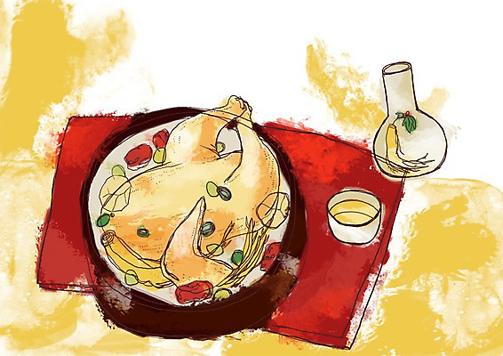 PSD 한식 음식 라인일러스트 일러스트 주전자 여름음식 잔 쟁반 요리 사람없음 닭 인삼 밤 뚝배기 대추 보양식 삼계탕 백숙 인삼주 은행열매 제철음식 국내일러스트 식기 열매 조류 주방용품 주류 견과류 삼 몸보신 제철 파일형식 여름_계절