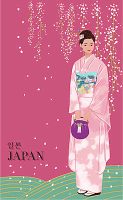 EPS 전통 옷 여자 백그라운드 가방 일러스트 한명 사람 20대 성인 일본 핸드백 벚꽃 벚나무 전통의상 기모노 머리장식 복식 여자만 여자한명만 성인여자만 청년만 청년여자만 성인한명만 청년여자한명만 성인여자한명만 성인만 국내일러스트 나무 1 잡화 꽃 아시아 청년 장식 일본전통의상 파일형식 벡터