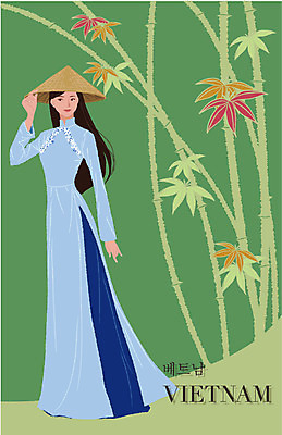 EPS 식물 모자 전통 옷 여자 백그라운드 일러스트 논 한명 사람 20대 성인 전통의상 대나무 베트남 복식 아오자이 여자만 여자한명만 성인여자만 청년만 청년여자만 성인한명만 청년여자한명만 성인여자한명만 성인만 국내일러스트 나무 1 잡화 농업 청년 동남아시아 파일형식 벡터