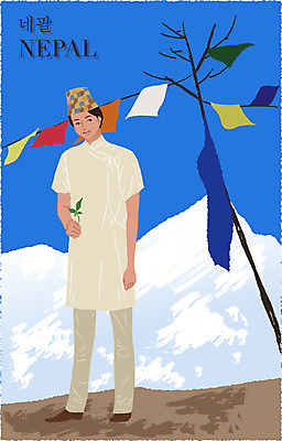 EPS 주간 모자 전통 옷 남자 외국문화 백그라운드 일러스트 나뭇잎 산 한명 사람 20대 성인 야외 나뭇가지 깃발 전통의상 네팔 복식 고산지대 네팔문화 남자만 남자한명만 성인남자만 청년만 청년남자만 청년남자한명만 성인한명만 성인남자한명만 성인만 국내일러스트 자연요소 나무 1 동양문화 잡화 아시아 문화 잎 청년 파일형식 벡터