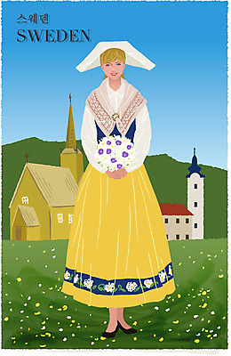 EPS 주간 모자 전통 옷 여자 꽃다발 백그라운드 일러스트 산 주택 스웨덴 한명 사람 초원 20대 성인 야외 건물 교회 스카프 시골 전통의상 복식 보닛 여자만 여자한명만 성인여자만 청년만 청년여자만 성인한명만 청년여자한명만 성인여자한명만 성인만 국내일러스트 자연요소 1 건축물 잡화 꽃 종교건축 자동차 북유럽 청년 목도리 파일형식 벡터