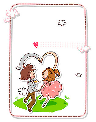 EPS 구름 커플 드레스 원피스 여자 남자 점선 백그라운드 일러스트 프레임 사랑 사람 정장 두명 새싹 물방울무늬 하트 손하트 국내일러스트 자연요소 모양 식물 옷 감정 선 무늬 관계 손짓 파일형식 벡터