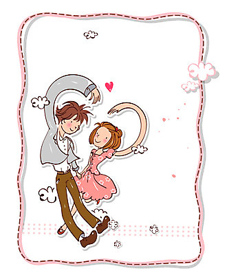 EPS 구름 커플 여자 남자 점선 백그라운드 일러스트 프레임 사랑 사람 정장 두명 물방울무늬 하트 손하트 국내일러스트 자연요소 모양 옷 감정 선 무늬 관계 손짓 파일형식 벡터