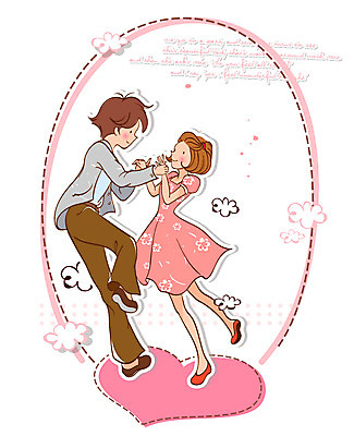 EPS 구름 커플 드레스 원피스 여자 남자 점선 백그라운드 데이트 일러스트 프레임 사랑 사람 정장 두명 물방울무늬 하트 춤 국내일러스트 자연요소 모양 옷 감정 선 무늬 관계 문화예술 파일형식 벡터