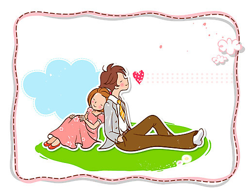 EPS 구름 커플 드레스 원피스 여자 남자 점선 백그라운드 데이트 일러스트 휴식 프레임 사랑 사람 정장 두명 물방울무늬 기댐 하트 국내일러스트 자연요소 모양 옷 감정 선 컨셉 무늬 관계 모션 파일형식 벡터