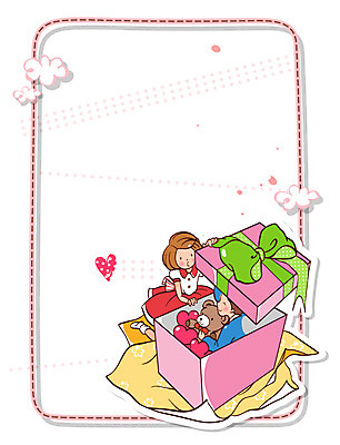 EPS 구름 커플 드레스 원피스 여자 남자 리본 인형 백그라운드 일러스트 프레임 선물 사랑 사람 이벤트 두명 장식 선물상자 상자 물방울무늬 곰인형 하트 국내일러스트 자연요소 모양 옷 감정 무늬 관계 파일형식 벡터