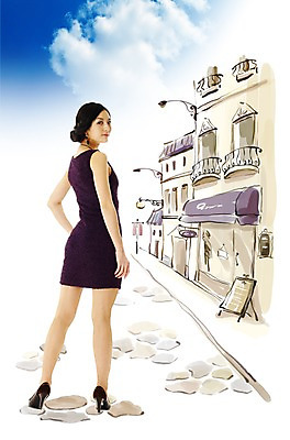 주간 전신 PSD 구름 편집이미지 원피스 여자 길 구두 포즈 백그라운드 하늘 거리 한명 서기 사람 20대 성인 야외 건물 뒷모습 쇼핑 상점 여자만 여자한명만 성인여자만 청년만 청년여자만 성인한명만 청년여자한명만 성인여자한명만 성인만 이미지편집 자연요소 1 건축물 옷 뷰포인트 신발 모션 청년 파일형식