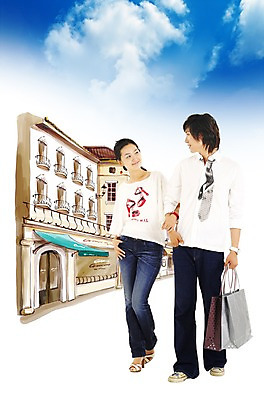 주간 전신 PSD 구름 편집이미지 커플 여자 남자 백그라운드 운동화 티셔츠 하늘 거리 서기 사람 야외 두명 건물 캐주얼 쇼핑 쇼핑백 팔짱 상점 청바지 샌들 손목시계 이미지편집 자연요소 건축물 옷 시계 신발 셔츠 가방 장신구 바지 관계 모션 파일형식