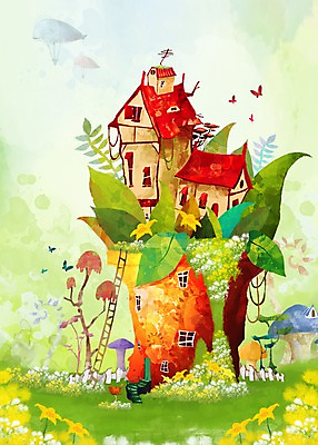 PSD 나무 식물 꽃 여행 나비 백그라운드 꽃밭 일러스트 사다리 창문 상상 나뭇잎 주택 안테나 풍경 사람없음 건물 울타리 판타지 계단 버섯 숲 낙하산 국내일러스트 건축물 곤충 잎 통신 담장 도구 파일형식