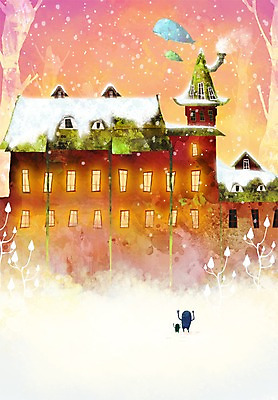 자연요소 PSD 나무 식물 여행 백그라운드 일러스트 창문 상상 주택 굴뚝 풍경 사람없음 건물 판타지 눈 연기 고래 국내일러스트 건축물 포유류 날씨 수중동물 파일형식