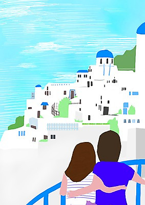 주간 PSD 구름 해외 부부 커플 여자 남자 유럽 나라 한쌍 바다 해외여행 여행 일러스트 하늘 유럽건축 어깨동무 휴가 휴식 주택 사람 야외 두명 건물 관광지 여름휴가 바캉스 발코니 그리스 구경 유럽여행 산토리니 지명 국내일러스트 자연요소 건축물 포즈 컨셉 관계 서양건축 파일형식 여름_계절