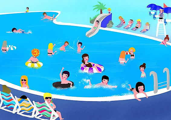 PSD 나무 식물 여자 남자 수영복 여행 의자 일러스트 물놀이 물장구 탁자 휴가 휴식 수영장 사람 여러명 야외 여름 여름휴가 바캉스 비키니 선글라스 야자수 풀장 수영 파라솔 미끄럼틀 물안경 선베드 수영모 튜브 구조요원 국내일러스트 옷 계절 안경 가구 다수 컨셉 놀이 수상스포츠 구출 놀이기구 수영용품 파일형식 여름_계절