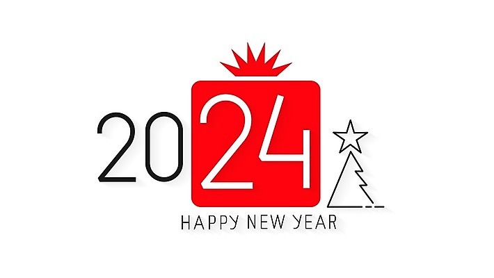 EPS 해외이미지 무료이미지 디자인 기념일 일러스트 새로움 기념 이벤트 타이포그라피 사람없음 축하 해피뉴이어 2024년 해외202008 해외일러스트 문자 컨셉 새해인사 연도 파일형식 벡터 무료콘텐츠