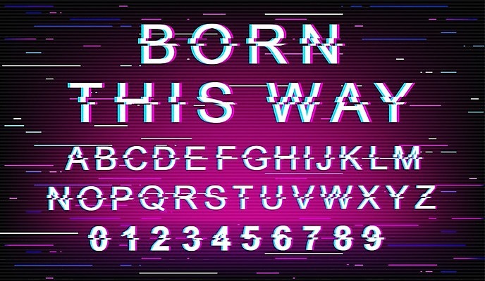 EPS 해외이미지 라이프스타일 일러스트 대문자 타이포그라피 사람없음 표현 사이버 네온 노이즈 해외202008 해외일러스트 문자 영어 생활 파일형식 벡터