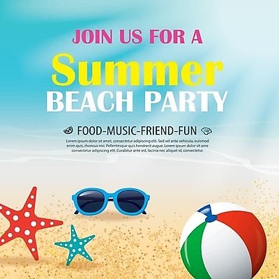 EPS 해외이미지 일러스트 불가사리 해변 사람없음 선글라스 파티 비치볼 해외202008 해외일러스트 안경 바다 공 극피동물 바캉스용품 이벤트 파일형식 벡터