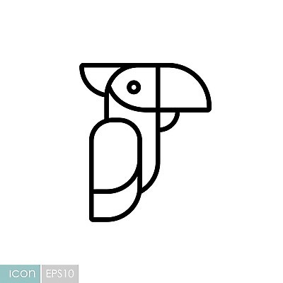 EPS 해외이미지 동물 일러스트 조류 사람없음 라인아트 앵무새 해외202008 해외일러스트 선 파일형식 벡터