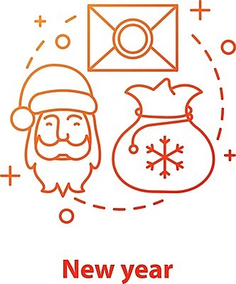 EPS 해외이미지 크리스마스 겨울 일러스트 새로움 새해 기념 사람없음 산타클로스 축하 편지 해외202008 해외일러스트 계절 기념일 컨셉 파일형식 벡터