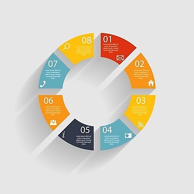 EPS 해외이미지 일러스트 비즈니스 그래프 사람없음 인포그래픽 원그래프 단계 해외202008 해외일러스트 파일형식 벡터