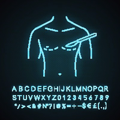 EPS 해외이미지 일러스트 사람없음 환자 수술 가슴 네온 해외202008 해외일러스트 의학 신체부위 치료 파일형식 벡터