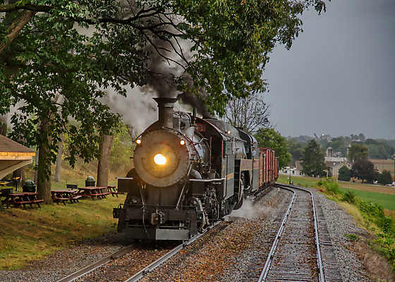 포토 JPG 해외이미지 주간 나무 풍경 사람없음 야외 기찻길 기차 시골 연기 흐림 해외202008 해외포토 자연요소 식물 육상교통 날씨 대중교통 파일형식