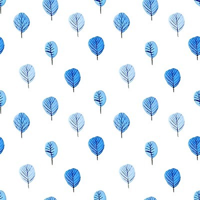 EPS 해외이미지 나무 패턴 일러스트 사람없음 파란색 해외202008 해외일러스트 식물 컬러 무늬 파일형식 벡터