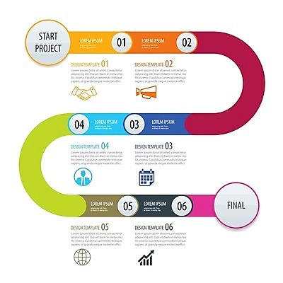 EPS 해외이미지 일러스트 비즈니스 그래프 사람없음 인포그래픽 업무 단계 타임라인 해외202008 해외일러스트 작업 파일형식 벡터