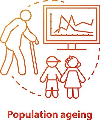 EPS 해외이미지 일러스트 사람없음 문제 고령화 인구 노화 저출산 해외202008 해외일러스트 컨셉 사회이슈 파일형식 벡터