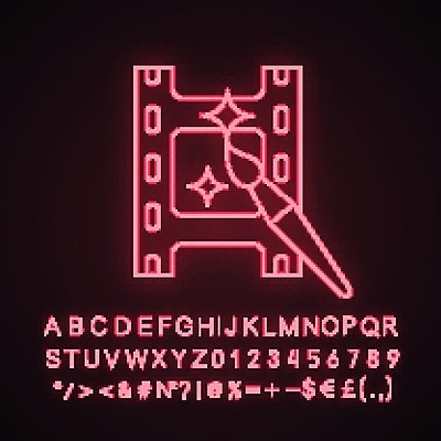 EPS 해외이미지 편집 일러스트 사람없음 붓 필름 네온 소프트웨어 해외202008 해외일러스트 파일형식 벡터